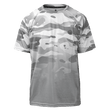 Load image into Gallery viewer, Odyssey Activewear Arctic Camo T-shirt with a grey and white camouflage colour scheme