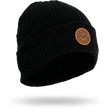 Load image into Gallery viewer, Black Odyssey Activewear "Pilos" ribbed beanie with PU leather patch