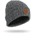 Load image into Gallery viewer, Grey Odyssey Activewear "Pilos" ribbed beanie with PU leather patch