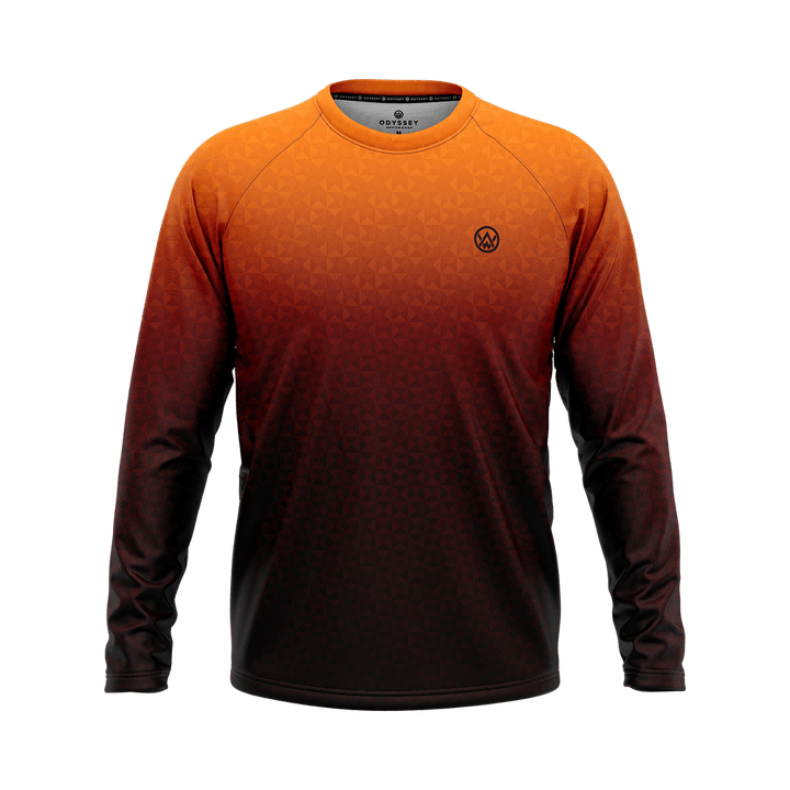 Odyssey Activewear Triangulation Molten jersey with a orange triangle pattern
