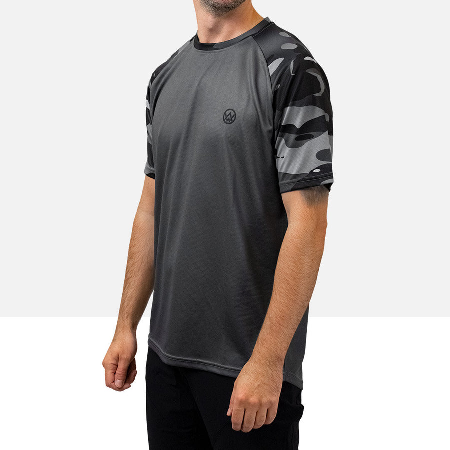 Dark Camo Short Sleeve MTB Jersey (Sleeves Only Design)
