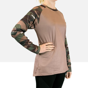 Women’s Woodland Camo Long Sleeve Jersey (Sleeves Only Design)