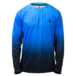 Odyssey Activewear Triangulation Cobalt jersey with a blue triangle pattern