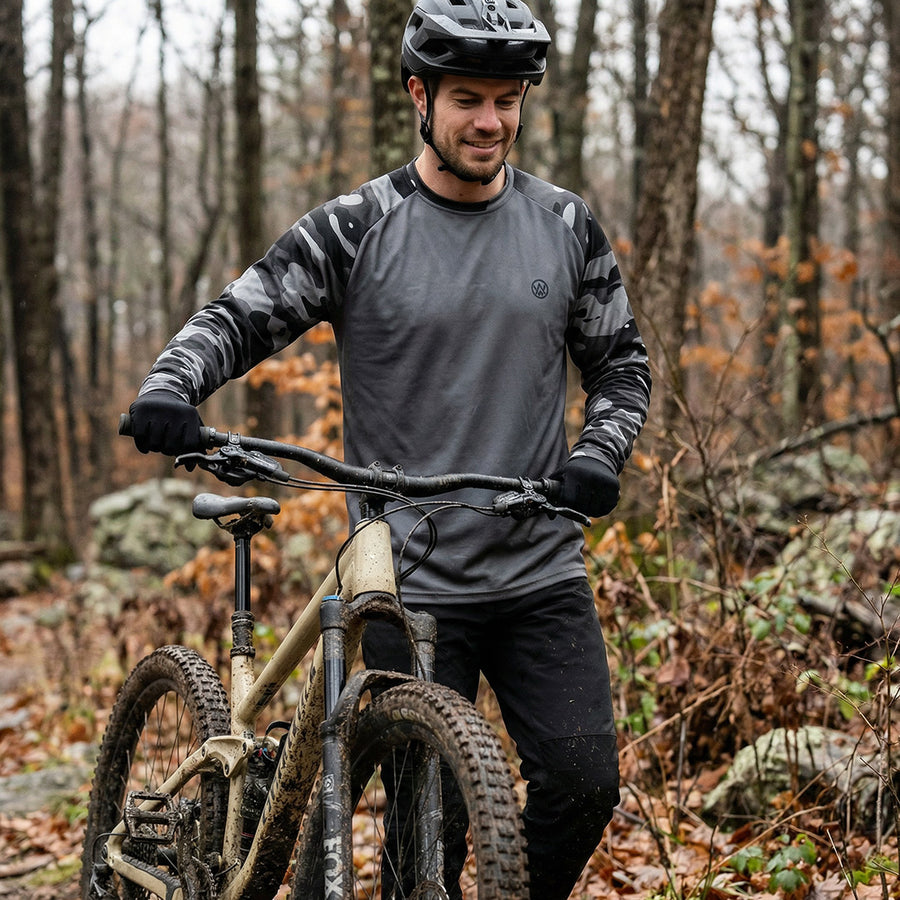 jersey mountainbike Dark Camo Long Sleeve MTB Jersey · Odyssey Activewear