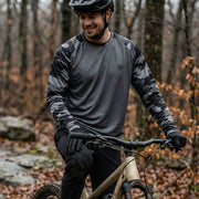 Dark Camo Long Sleeve Performance MTB Jersey (Sleeves Only Design)