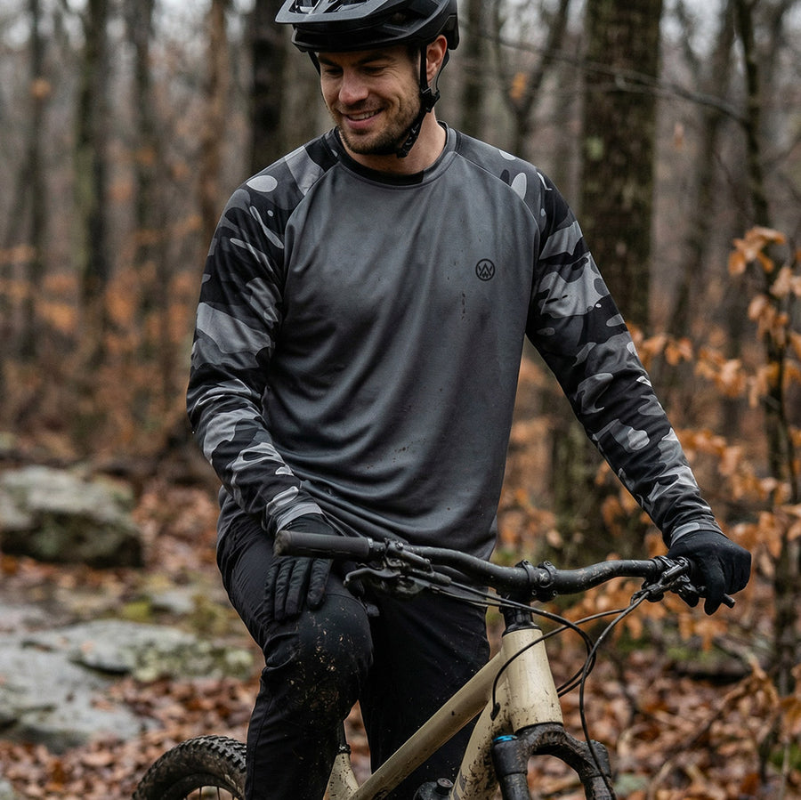 Dark Camo Long Sleeve MTB Jersey · Odyssey Activewear