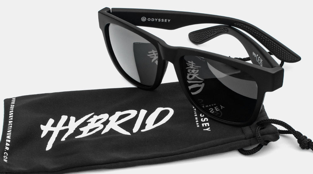Odyssey Activewear matte black Hybrid Sunglasses with cloth pouch