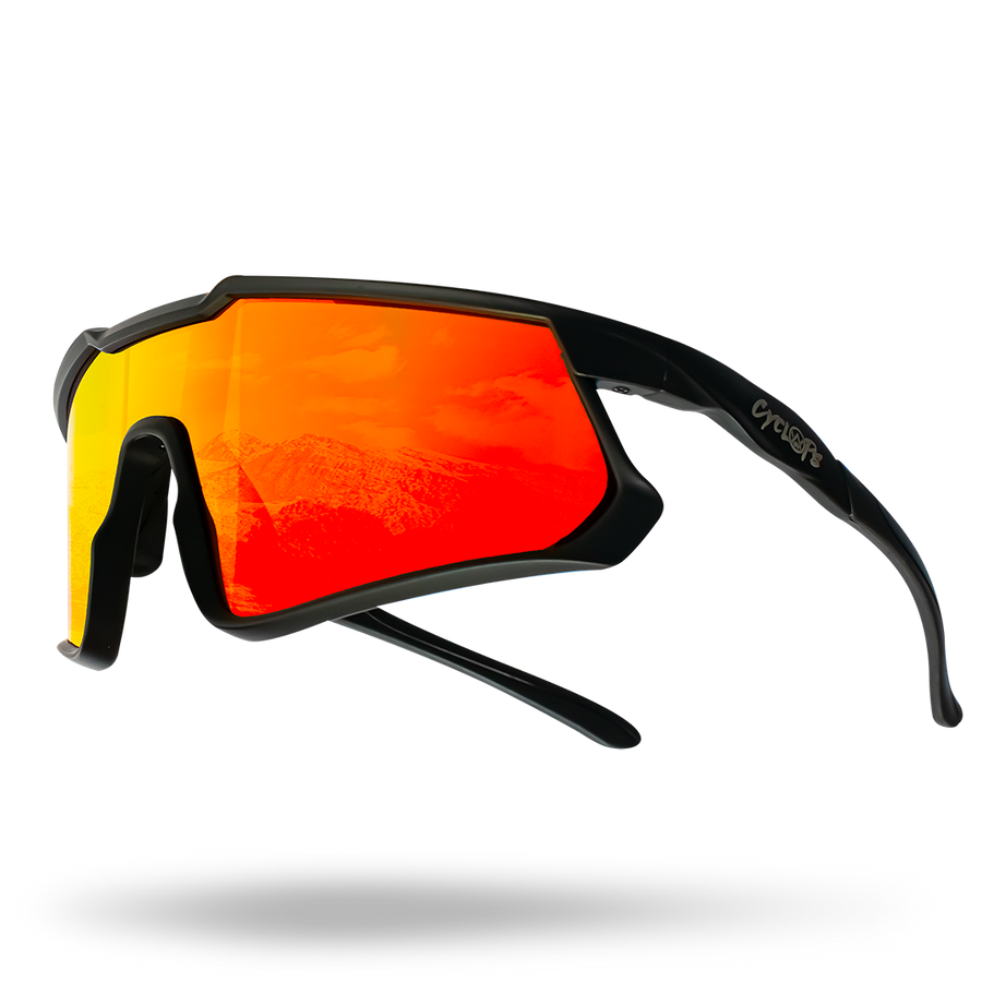Odyssey Activewear Cyclops sports sunglasses with Lava Red lens