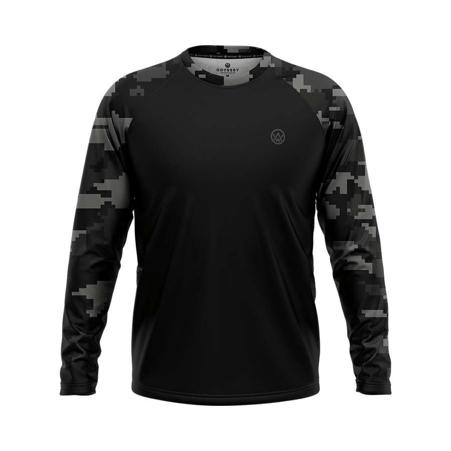 Stealth Digital Camo Long Sleeve MTB Jersey · Odyssey Activewear