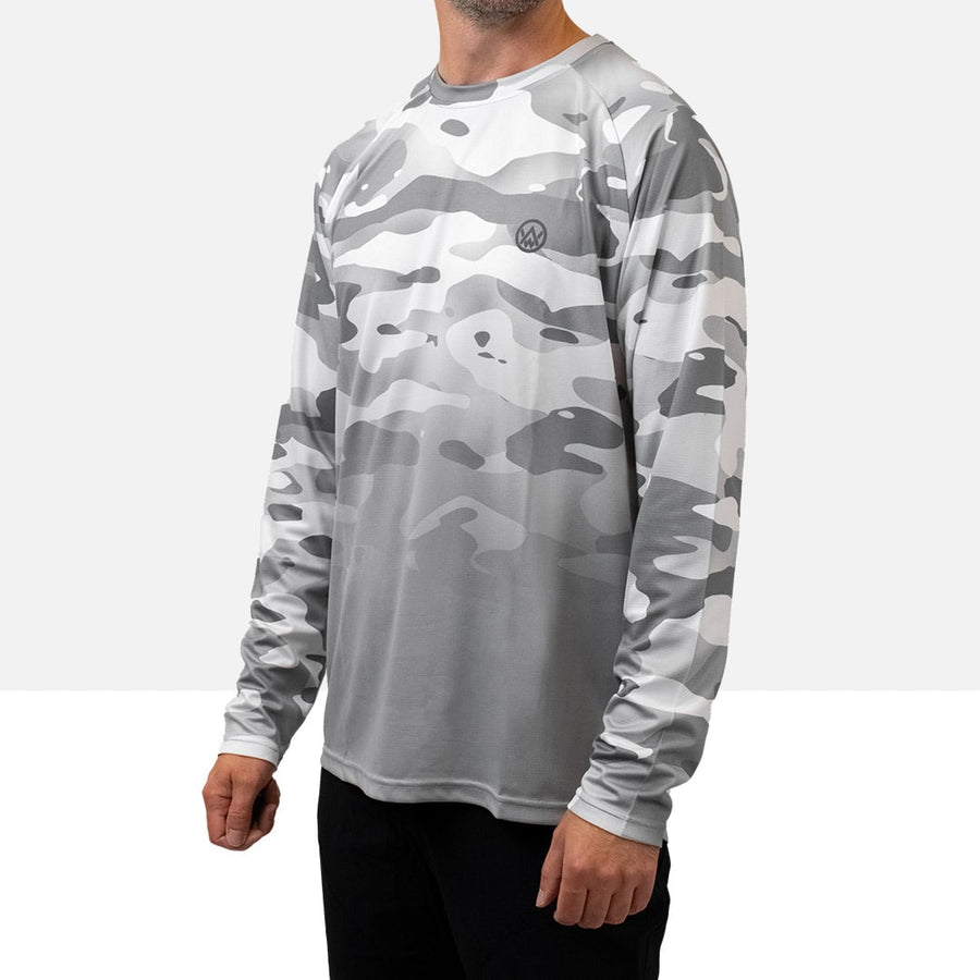 Side view of the Odyssey Activewear Arctic Camo jersey