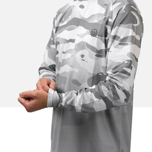Photograph of the Odyssey Activewear Arctic Camo jersey sleeve