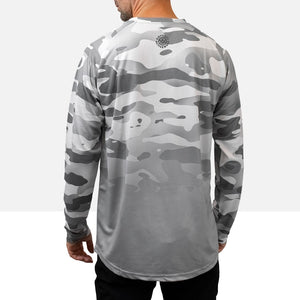 Rear view of the Odyssey Activewear Arctic Camo jersey