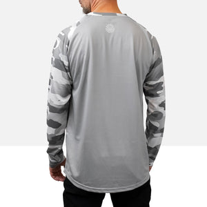 Rear view of the Odyssey Activewear Arctic Camo jersey