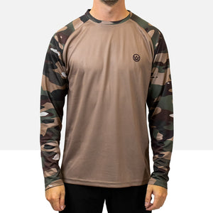 Woodland Camo Long Sleeve Performance Jersey (Sleeves Only Design)
