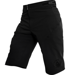 Odyssey Activewear Shield Shorts in black with embroidered logo on the leg