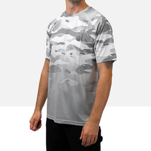 Side view of the Odyssey Activewear Arctic Camo T-shirt