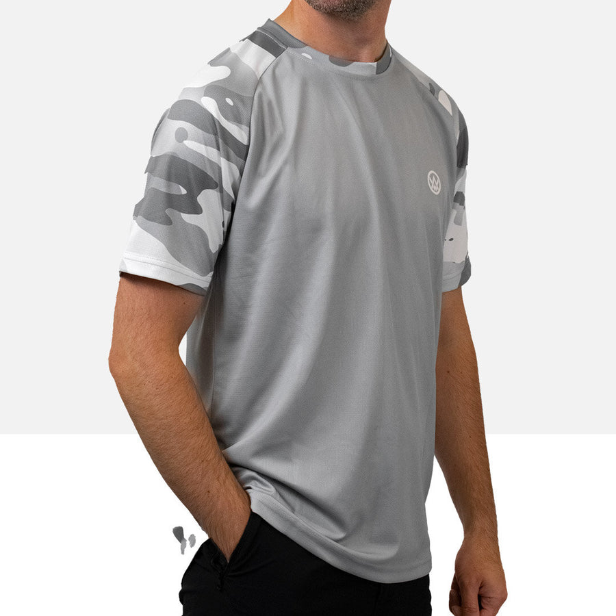 Arctic Camo Short Sleeve Technical T-Shirt (Sleeves Only Design)