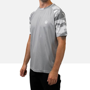 Side view of the Odyssey Activewear Arctic Camo T-shirt