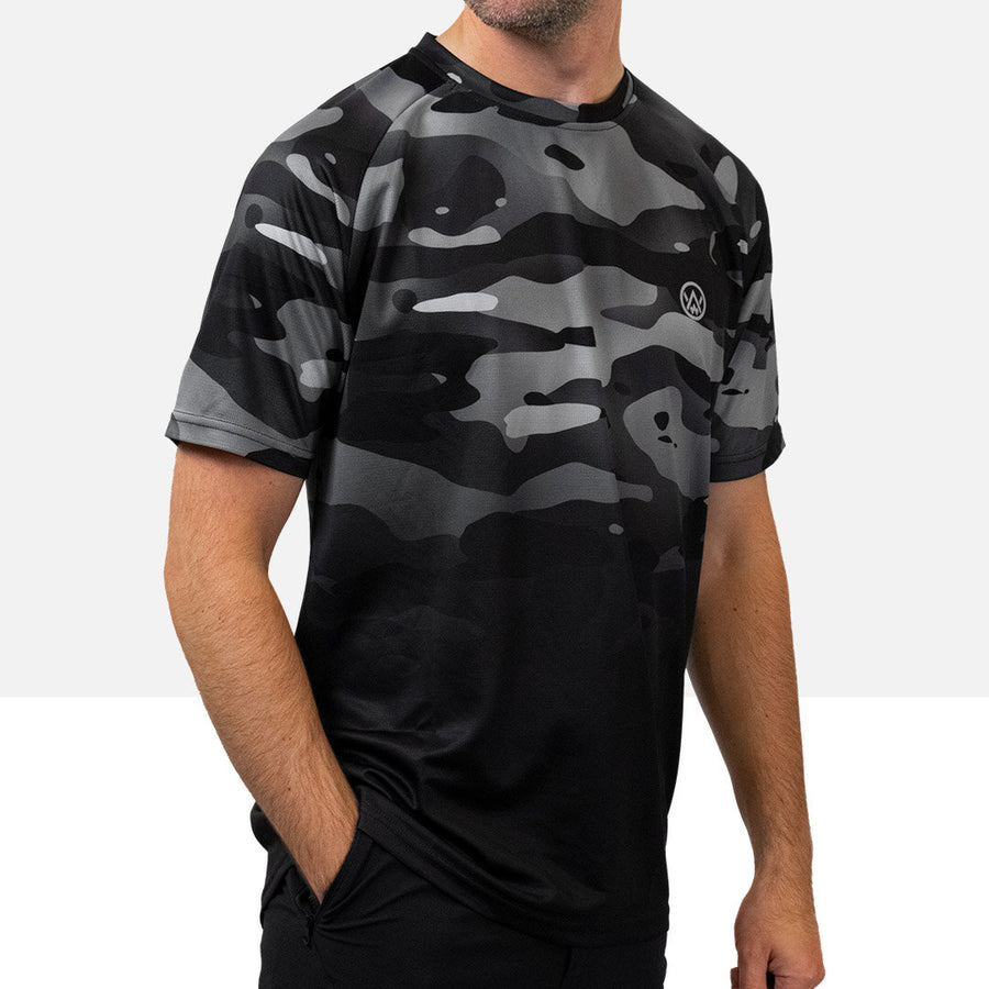 Charcoal Camouflage Crew Neck Pocket T-shirt