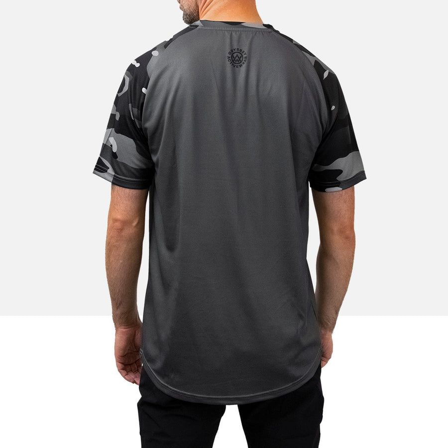 Dark Camo Short Sleeve Technical T-Shirt (Sleeves Only Design)