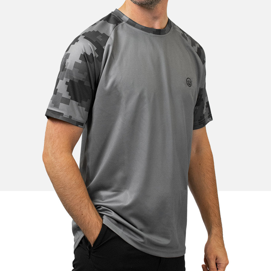 Urban Digital Camo Short Sleeve Technical T-Shirt (Sleeves Only Design)