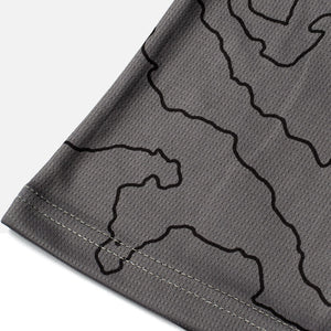 Detail shot of the Odyssey Activewear Contour Slate jersey showing the breathable and quick-drying fabric