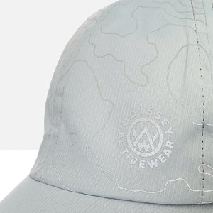 Odyssey Activewear “Aether” Trail Cap reflective print detail