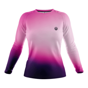 Odyssey Activewear Spectrum Dusk women’s jersey with a pink and purple colour scheme