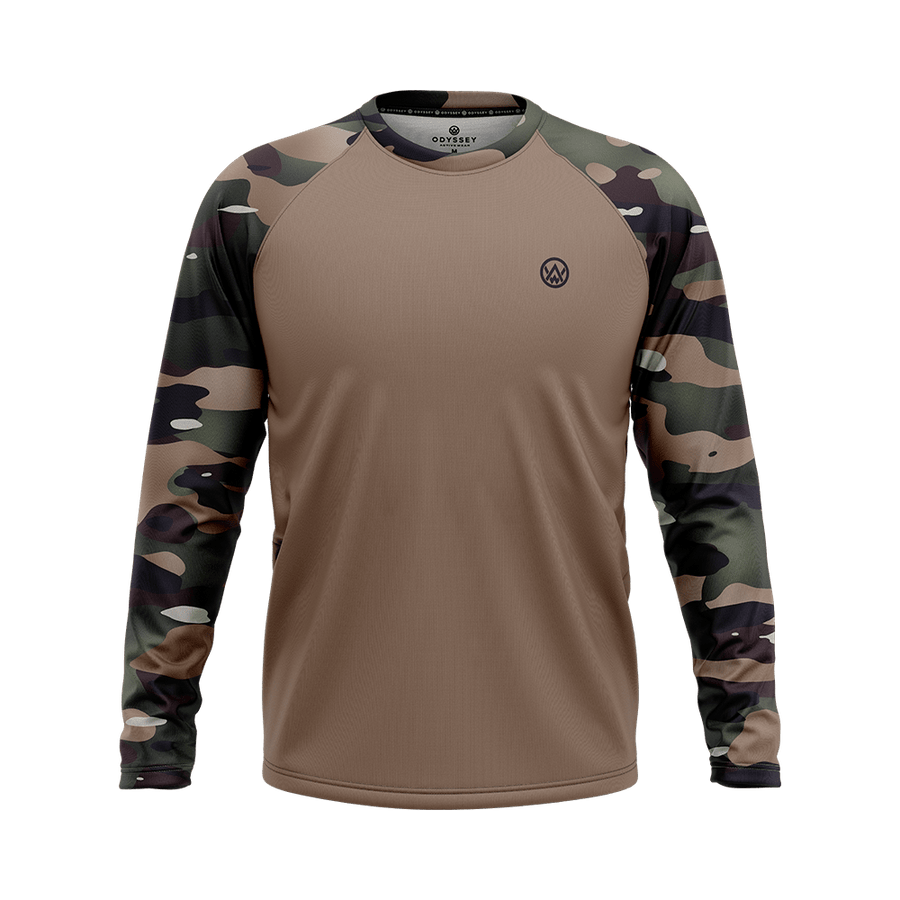 Woodland Camo Long Sleeve MTB Jersey Odyssey Activewear