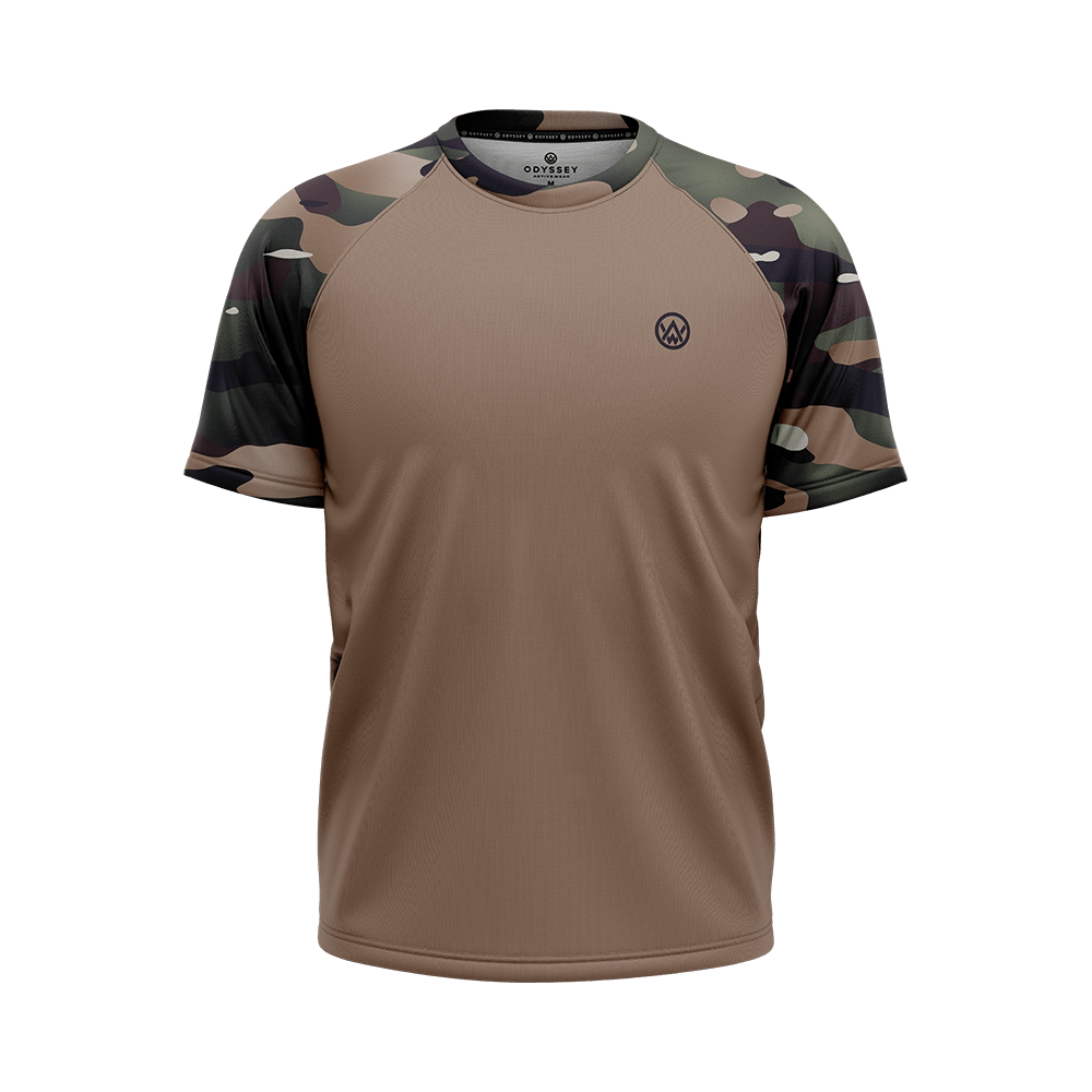 Woodland Camo Short Sleeve MTB Jersey (Sleeves Only Design)